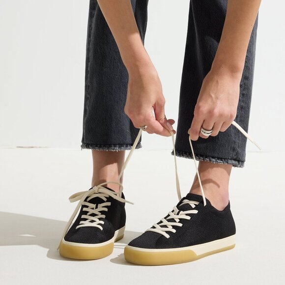 Rothy's The Lace Up Sneaker - Black Size 6.5 - Picture 2 of 3